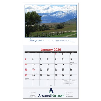 Motivations Monthly Wall Calendar w/Stapled (10 5/8"x18¼")