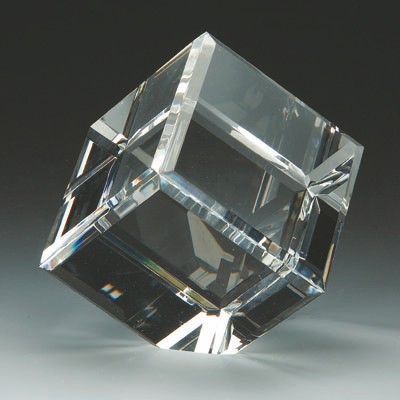 3 1/8" Optical Cut Crystal Cube Award