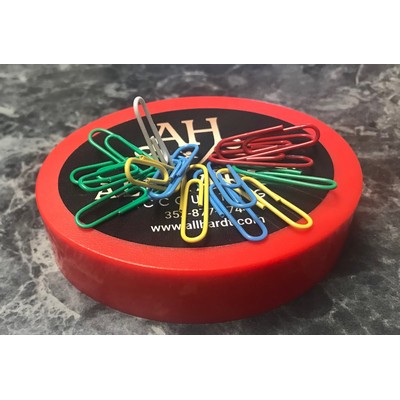 CLOSE OUT Red Paper clip Dispenser Magnetic Oval Base -