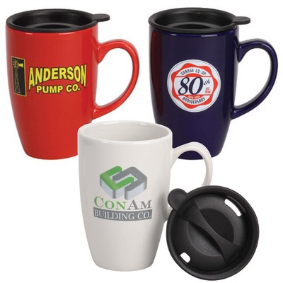 12 Oz. Ceramic Mug w/Lid
