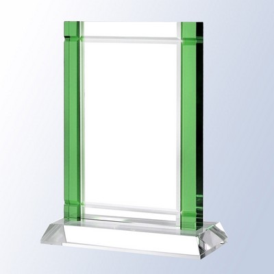 Green Deco Optical Crystal Award w/Crystal Award
