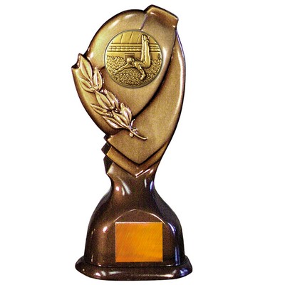 Stock Classic 10" Trophy with 2" Gymnastics Male Coin and Engraving Plate