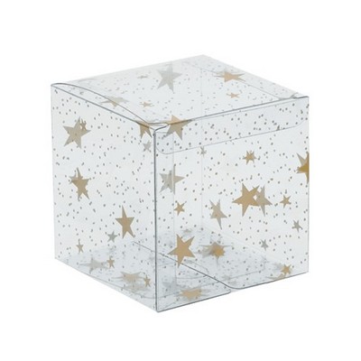 Clear Box w/Star Print (4" x 4" x 4")