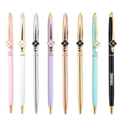 Clover Flower Clip Metal Pen