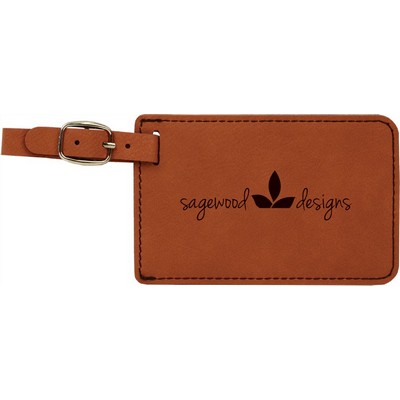 4 1/4" x 2 3/4" Rawhide Leatherette Luggage Tag