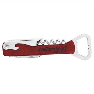 Rose Leatherette Wine Bottle Opener