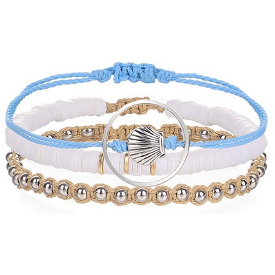 3 Piece Set Shell Rope Bracelet