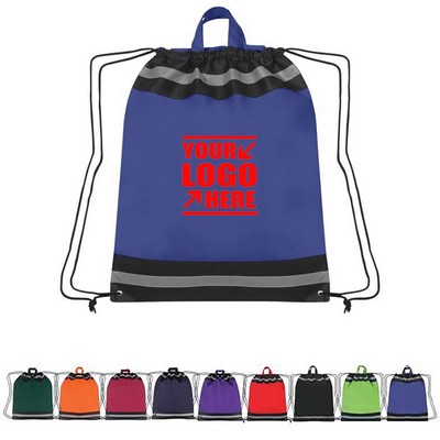 Large Reflective Hit Sports Drawstring Backpacks