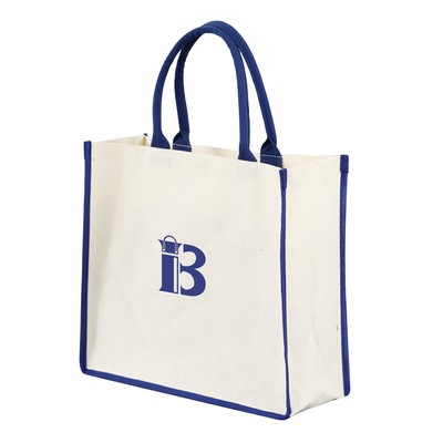 Canvas Tote Bag With Color Stripe