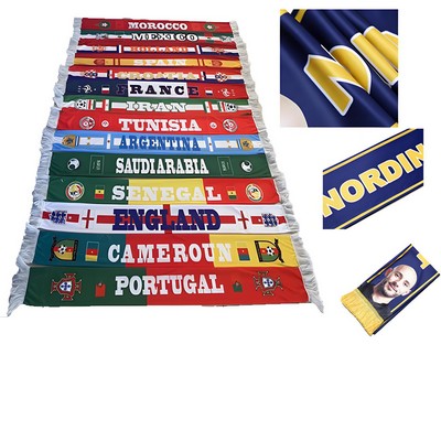 Polyester Sport Fan Scarf With Tassel
