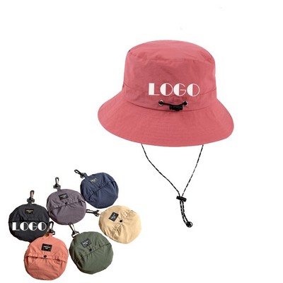 Packable Outdoor Bucket Hat featuring Adjustable Chin Strap