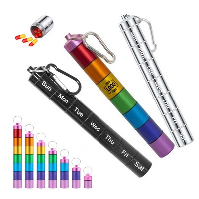 Portable Waterproof Aluminum Alloy Pill Case With Carabiner