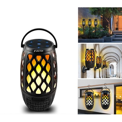 2PCS Outdoor LED Flame Atmosphere Lamp Wireless Speaker W/A Pole