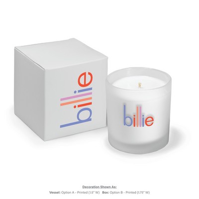9 oz. Frosted Candle with Gift Box - Printed