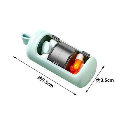 Portable Three-Compartment Windowable Pill Box