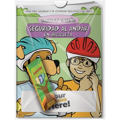 Combo Pack - CB1121s Coloring Book & 4-Pack of Crayons (Imprinted) in a Poly Bag