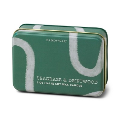 Everyday Tins 5 Oz Dark Green Printed Tin - Seagrass & Driftwood