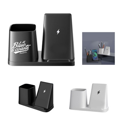 Wireless Charging Stand with Desk Organizer