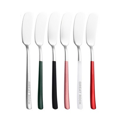 304 Stainless Steel Butter Spreader Iridescent Color Jam Spreader Silver Handle