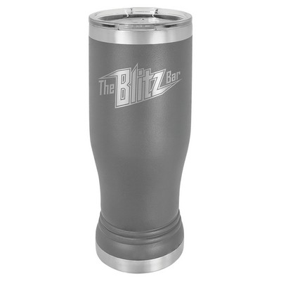 Polar Camel Dark Gray 14 oz. Pilsner with Clear Lid