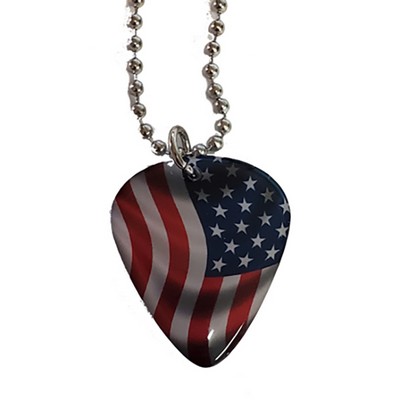 Novelty Guitar Pick Single Sided with Ball Chain