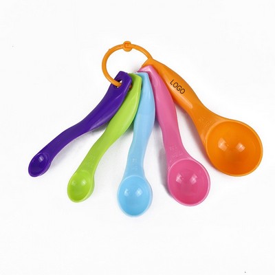 5-Piece Plastic Colorful Measuring Spoon