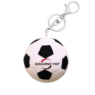 Plush Soccer Keychain Packing Decoration-3.6"