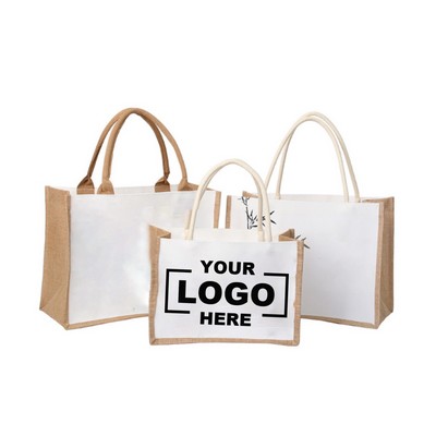 Textured Laminated Canvas Tote – Eco-Friendly Shoulder Bag
