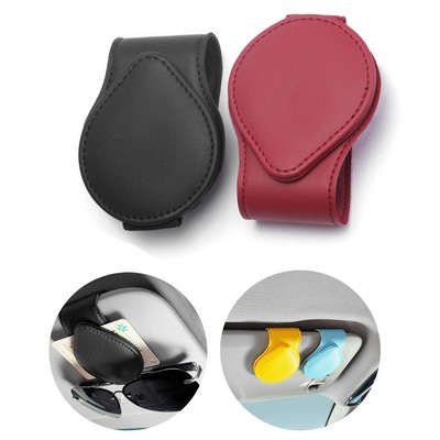 Leather Car Glasses Holder