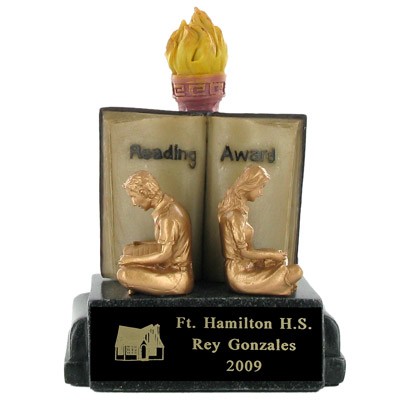 5 ½" Reading Award Scholastic Trophy w/Black Plate