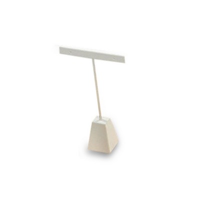 White Leatherette T-Bar Earring Stand