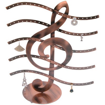 Copper/Metal Clef Note Earring Display