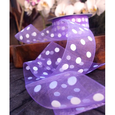Wired Sheer Ribbon w/Dots