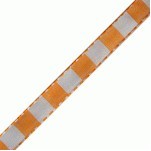 Orange & White Color Blocked Woven Ribbon