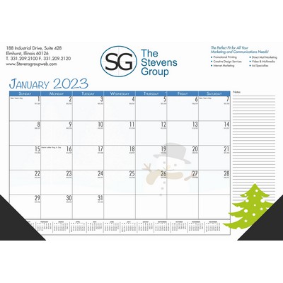 Seasonal Imprinted Desk Pad Calendar w/2-Corners
