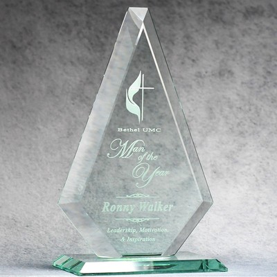 11" American Diamond Jade Crystal Award