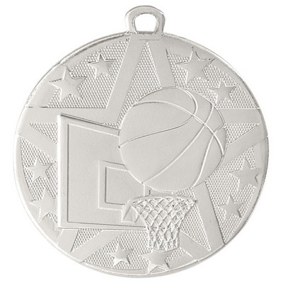 2" Silver Superstar Basketball Medal