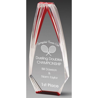 Diamond Obelisk Acrylic Award, Red, Small (3-1/2"x7")