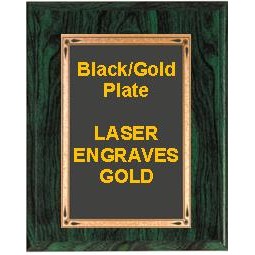 Green Woodgrain Plaque - 8" x 10" W/ a 6" x 8" Teardrop Plate