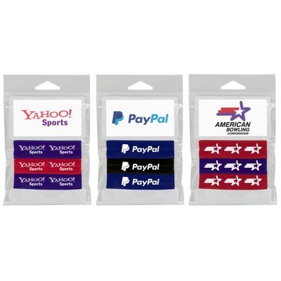 3 Piece 3/4" Fold Over Hair Tie (1 Color Imprint) and Card Holder (Full-Color)