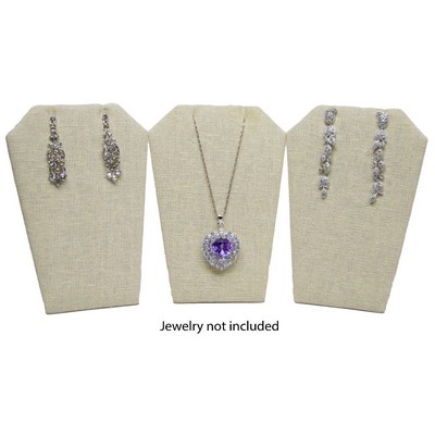 Beige Linen Leaning Earring/Pendant Jewelry Display Stand
