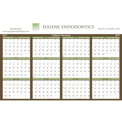 Laminated Horizontal Double Sided Wall Calendar (18"x24")
