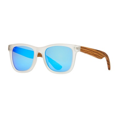 Pacific Eco-Sustainable Polarized Sunglasses w/Clear/Wood Brown Frame
