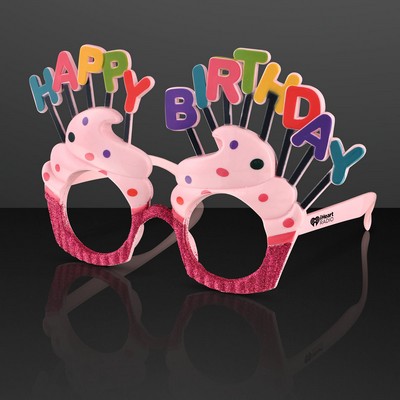 Birthday Party Cupcake Eyeglasses, No Lens, No Light - Domestic Print