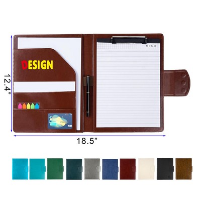 Padfolio Clipboard Folder Leather Portfolio Organizer Binder with Magnetic Closure Cover