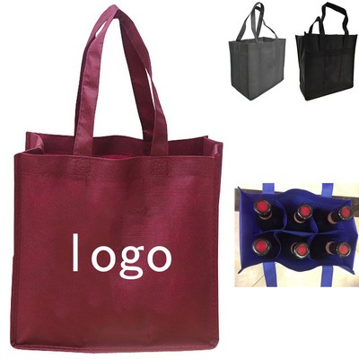Six Bottle Non-Woven Wine Tote Bag