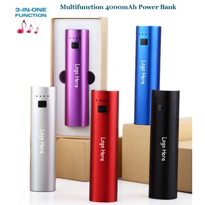 Unique 3 in 1 Bluetooth Speaker Power Bank 4000mah