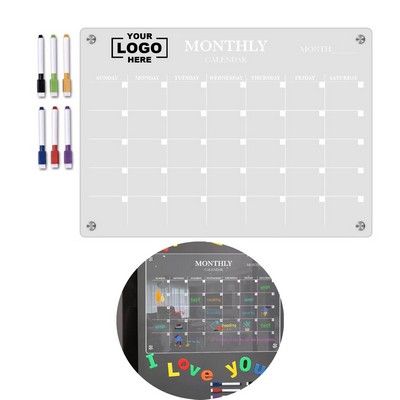 Acrylic Magnetic Dry Erase Board Calendar for Fridge