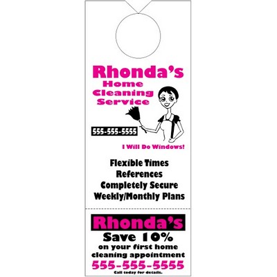 White Tag Stock Door Knob Hanger w/Tear Off Card (3 1/8"x 8 1/8")