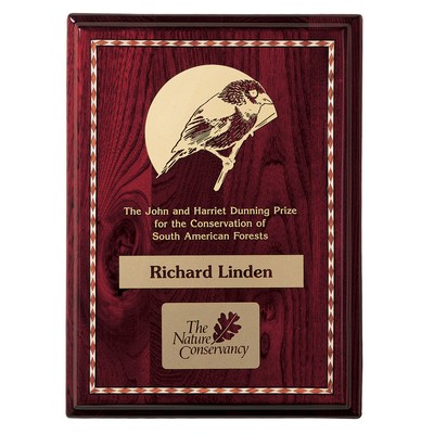 Rosewood Commemorative Plaque IV w/ Inlaid Marquetry